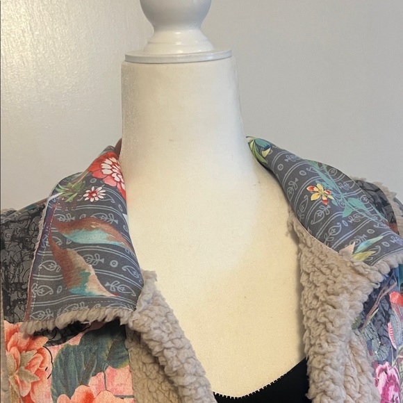 Johnny Was Floral Patchwork Teddy Jacket - Picture 2 of 10
